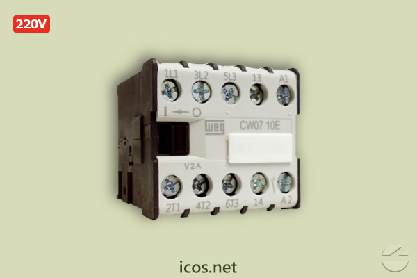 Mini Contactor Weg CW07 220V para la instalación eléctrica de los Sensores de Nivel y Flujo