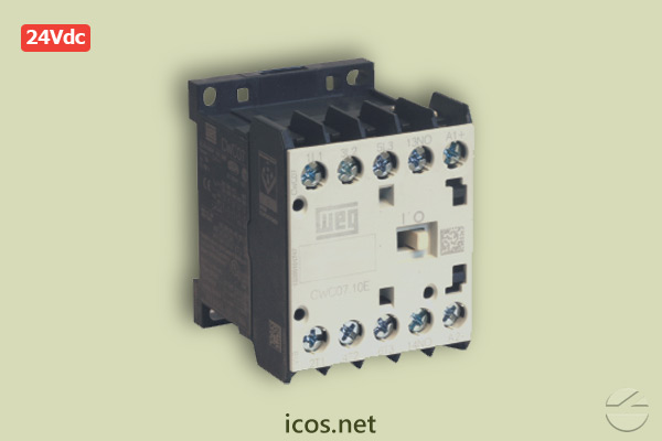 Mini Contactor Weg CWC07 24Vdc para la instalación eléctrica de los Sensores de Nivel y Flujo