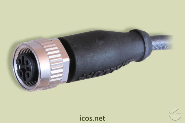 Conector Plug M12 hembra PUR 2m para Sensores de Nivel y Flujo Eicos
